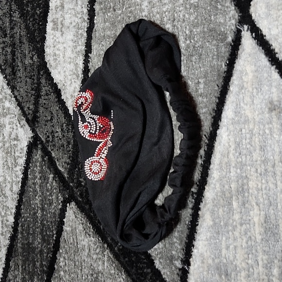 MOTORCYCLE RHINESTONES STUDDED HEADBANDS HEADWRAP HAIR SCRUNCHIE - Picture 6 of 8